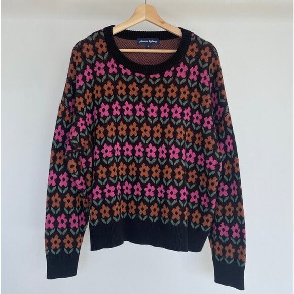 Princess Highway Penny Colorful Floral Knit Pullover Sweater Sz 16 Mod Retro - Picture 1 of 8